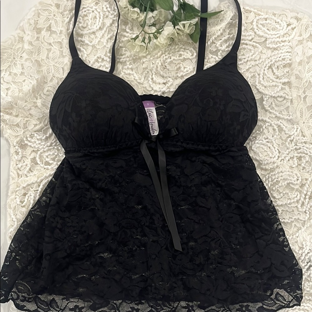 Black Lace Camisole Top